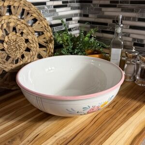 Savoir Vivre Marseilles VB 211 Earthenware Serving Bowl Floral Italy Pink Rose